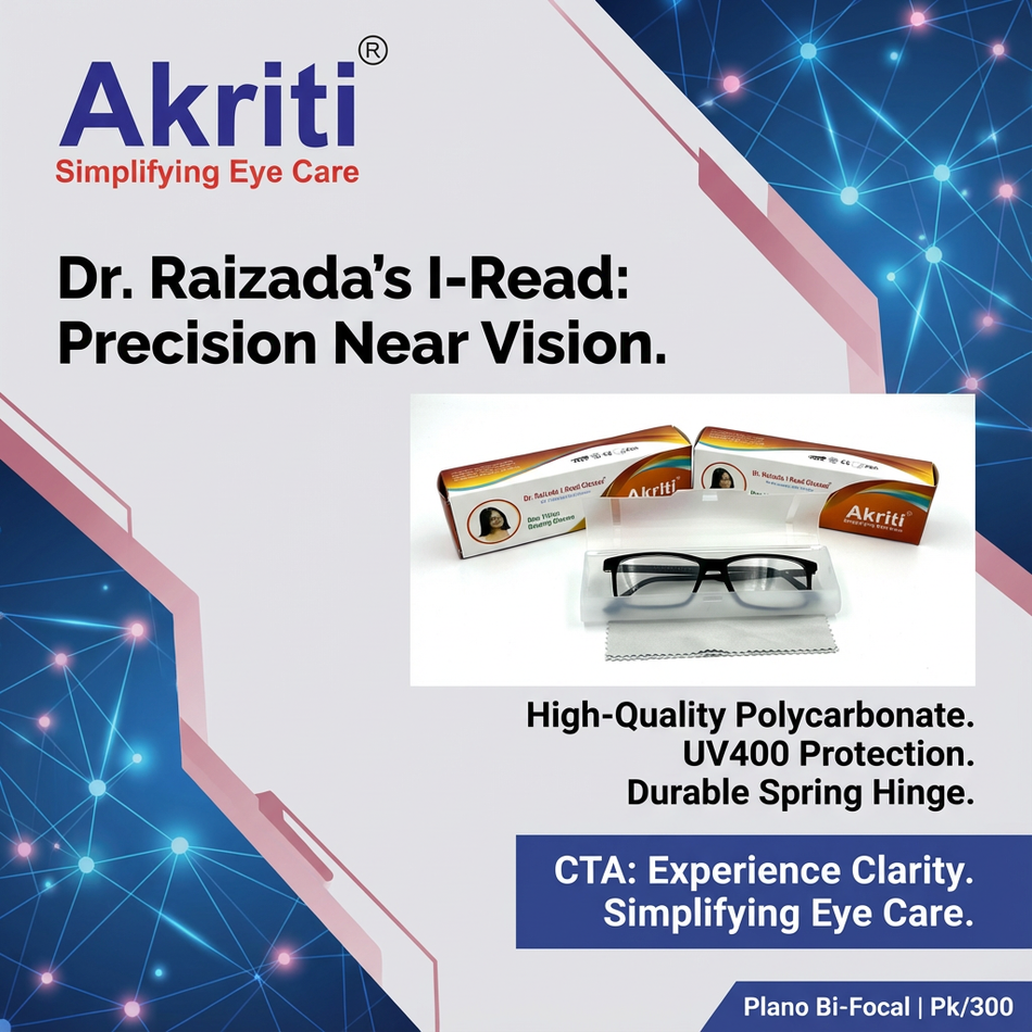 Plano Bi-Focal Near Vision Reading Glass +2.00D  Pk/300
