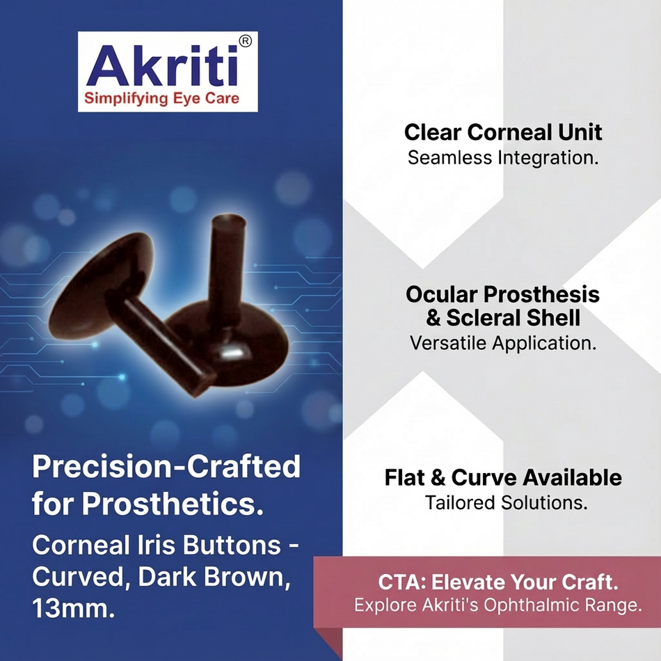 Corneal Iris Buttons Curved Medium Brown 13mm